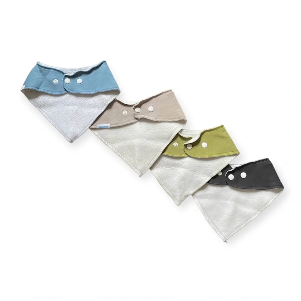 4 Pack Bandanna Bibs Blue Green Grey Infant Baby